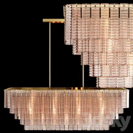 Restoration hardware sirene linear chandelier brass clear glass